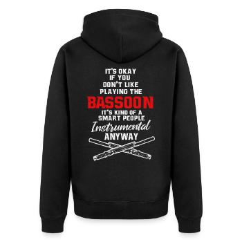 Bassoon - Unisex Premium Organic Zip Hoodie - black - Back - Nico (187cm)