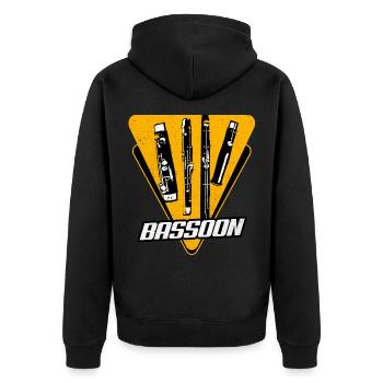 Bassoon - Unisex Premium Organic Zip Hoodie - black - Back - Nico (187cm)
