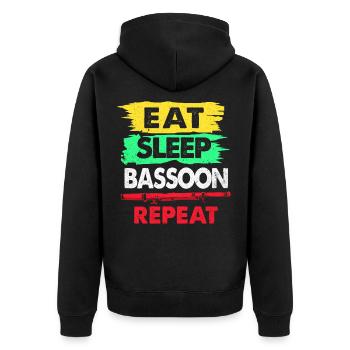 Bassoon - Unisex Premium Organic Zip Hoodie - black - Back - Nico (187cm)