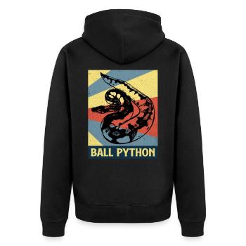 Python - Unisex Premium Organic Zip Hoodie - black - Back - Nico (187cm)