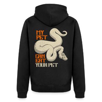 Python - Unisex Premium Organic Zip Hoodie - black - Back - Nico (187cm)