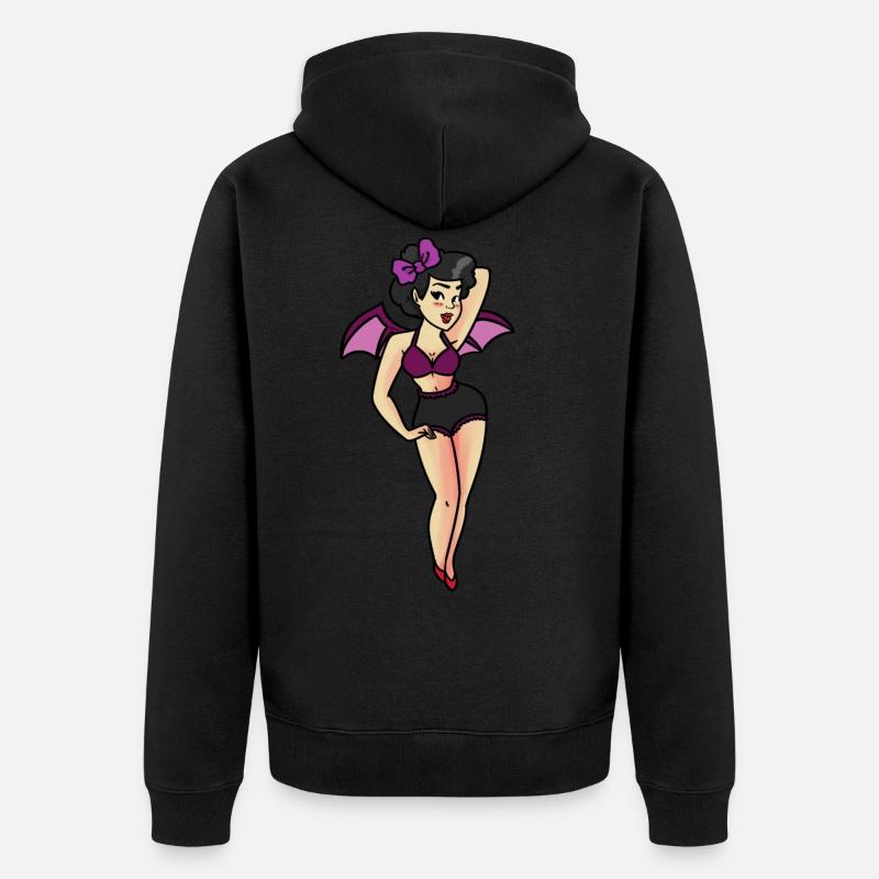 VAMPIRE CHICK - Unisex Premium Bio Zip Hoodie - Schwarz