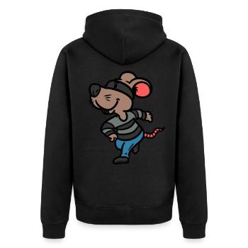 Robber Mouse Robber Mouse - Unisex Premium Organic Zip Hoodie - black - Back - Nico (187cm)