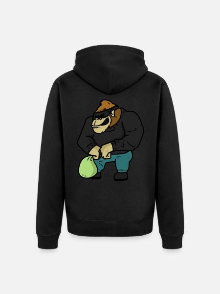 Robber Wolf Robber Wolf - Unisex Premium Organic Zip Hoodie - black
