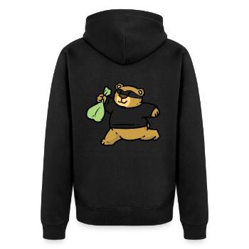 Robber Bear Robber Bear - Unisex Premium Organic Zip Hoodie - black - Back - Nico (187cm)