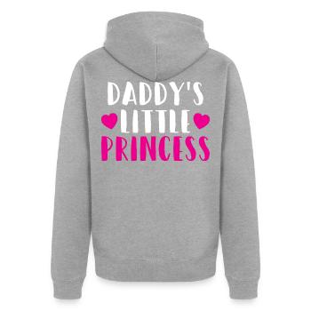 Papa petite princesse coeur fille cadeau - Veste à capuche bio Premium Unisexe - gris chiné - Dos - Nico (187cm)