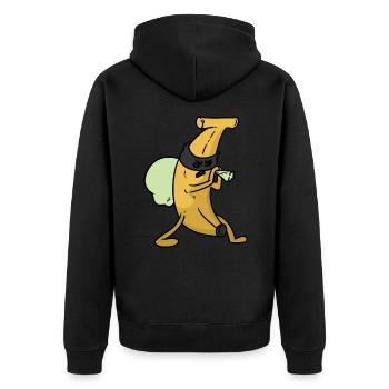 Robber Banana Robber Banana - Unisex Premium Organic Zip Hoodie - black - Back - Nico (187cm)