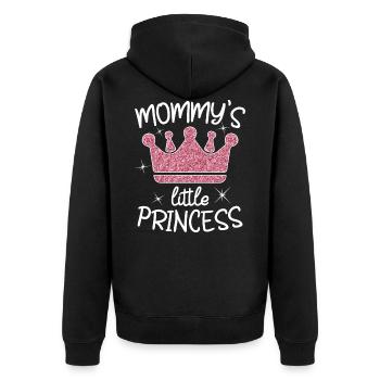Mama Tochter - Unisex Premium Bio Zip Hoodie - Schwarz - Hinten - Nico (187cm)