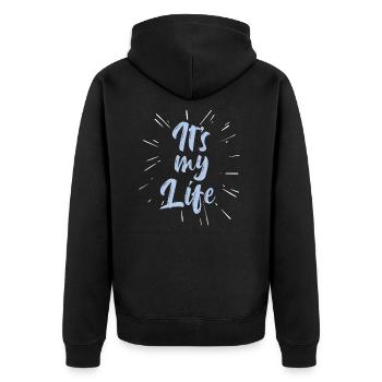 C’est ma vie - Veste à capuche bio Premium Unisexe - noir - Dos - Nico (187cm)