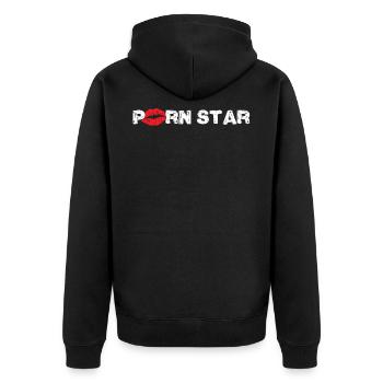 Porn Star - Unisex Premium Organic Zip Hoodie - black - Back - Nico (187cm)