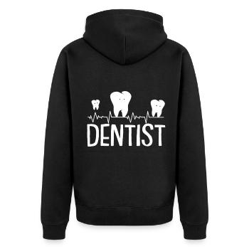 Dentist Gift Dentist Dentist Dentist - Unisex Premium Organic Zip Hoodie - black - Back - Nico (187cm)