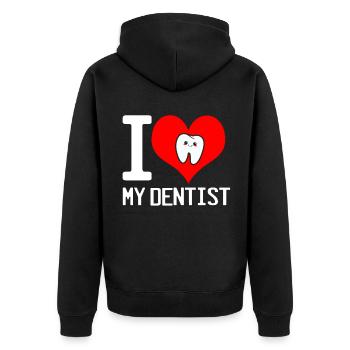 Dentist Gift Dentist Dentist Dentist - Unisex Premium Organic Zip Hoodie - black - Back - Nico (187cm)