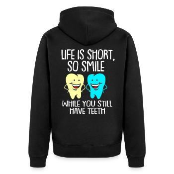 Dentist Gift Dentist Dentist Dentist - Unisex Premium Organic Zip Hoodie - black - Back - Nico (187cm)