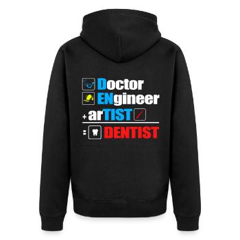 Dentist Gift Dentist Dentist Dentist - Unisex Premium Organic Zip Hoodie - black - Back - Nico (187cm)
