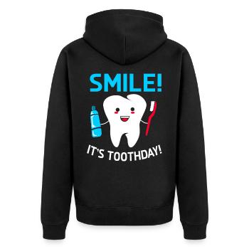 Dentist Gift Dentist Dentist Dentist - Unisex Premium Organic Zip Hoodie - black - Back - Nico (187cm)