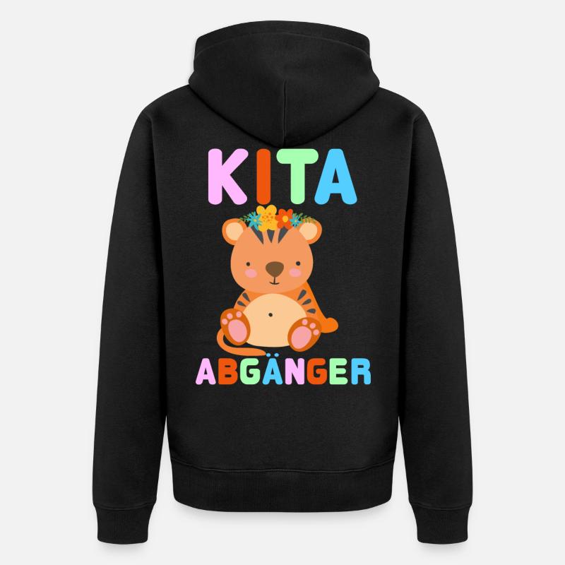 Schulanfang Erste Klasse einschulung - Unisex Premium Bio Zip Hoodie - Schwarz
