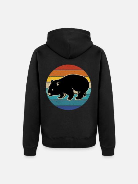 Wombat - Unisex Premium Organic Zip Hoodie - black