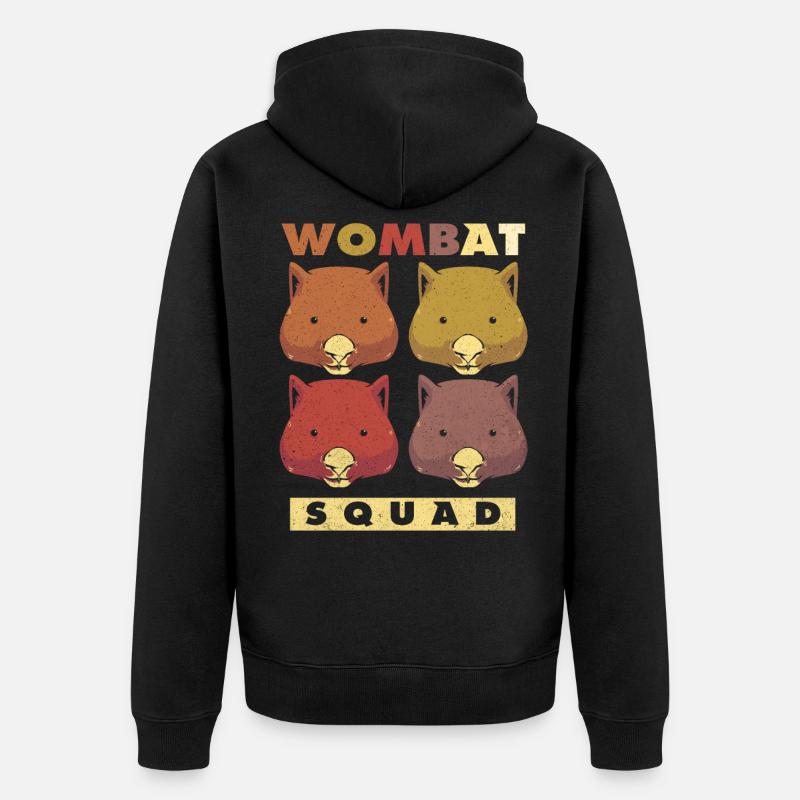 Wombat - Unisex Premium Bio Zip Hoodie - Schwarz