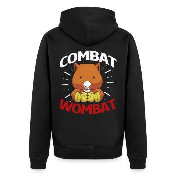 Wombat - Unisex Premium Bio Zip Hoodie - Schwarz - Hinten - Nico (187cm)