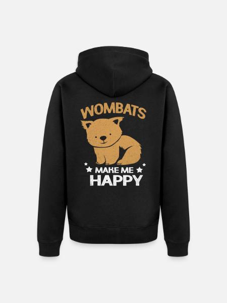 Wombat - Unisex Premium Organic Zip Hoodie - black