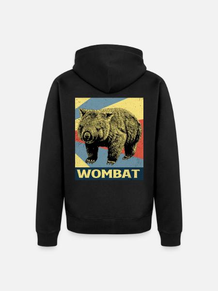 Wombat - Unisex Premium Organic Zip Hoodie - black