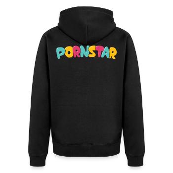 Porn Star - Unisex Premium Organic Zip Hoodie - black - Back - Nico (187cm)