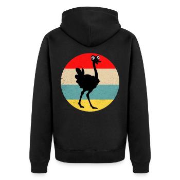 Strauß - Unisex Premium Bio Zip Hoodie - Schwarz - Hinten - Nico (187cm)