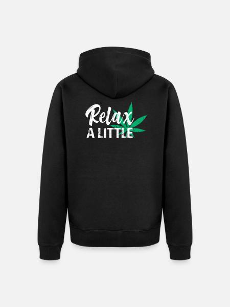 Grass Smoking Relax - Unisex Premium Organic Zip Hoodie - black