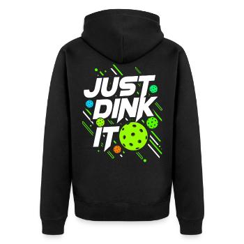 Pickleball Ball Sport Grandma Senior Grandpa Gift Idea - Unisex Premium Organic Zip Hoodie - black - Back - Nico (187cm)