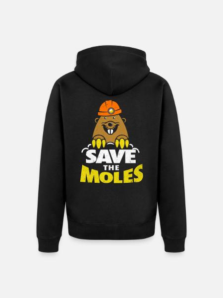 Mole - Unisex Premium Organic Zip Hoodie - black