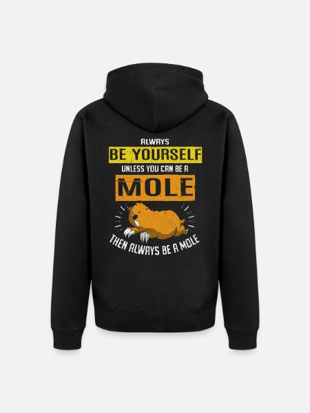 Mole - Unisex Premium Organic Zip Hoodie - black