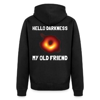 Schwarzes Loch Universum Dunkelheit - Unisex Premium Bio Zip Hoodie - Schwarz - Hinten - Nico (187cm)