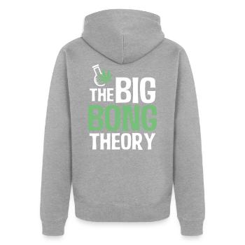 Big Bong Theory Weed High Weed Marijuana - Unisex Premium Organic Zip Hoodie - heather grey - Back - Nico (187cm)