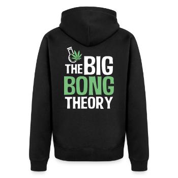 Big Bong Theory Weed High Weed Marijuana - Unisex Premium Organic Zip Hoodie - black - Back - Nico (187cm)