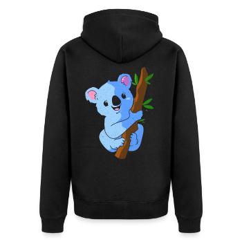 Koala - Unisex Premium Organic Zip Hoodie - black - Back - Nico (187cm)