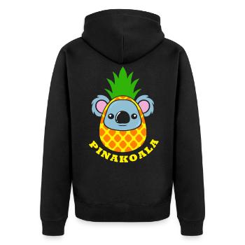 Koalabär Australien Backpacker Koala Tierschutz - Unisex Premium Bio Zip Hoodie - Schwarz - Hinten - Nico (187cm)