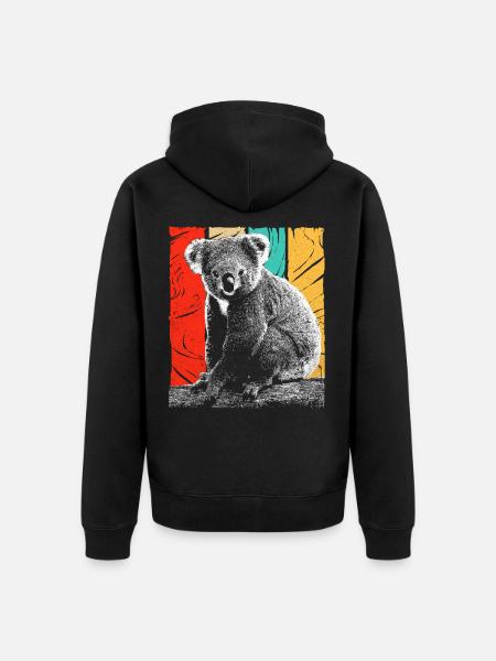 Koala - Unisex Premium Organic Zip Hoodie - black