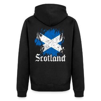 Drapeau écossais cadeau écossais rétro - Veste à capuche bio Premium Unisexe - noir - Dos - Nico (187cm)