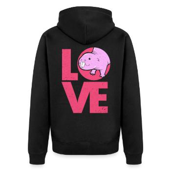 Mull nu - Veste à capuche bio Premium Unisexe - noir - Dos - Nico (187cm)
