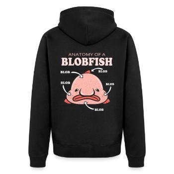 Blobfish - Unisex Premium Organic Zip Hoodie - black - Back - Nico (187cm)