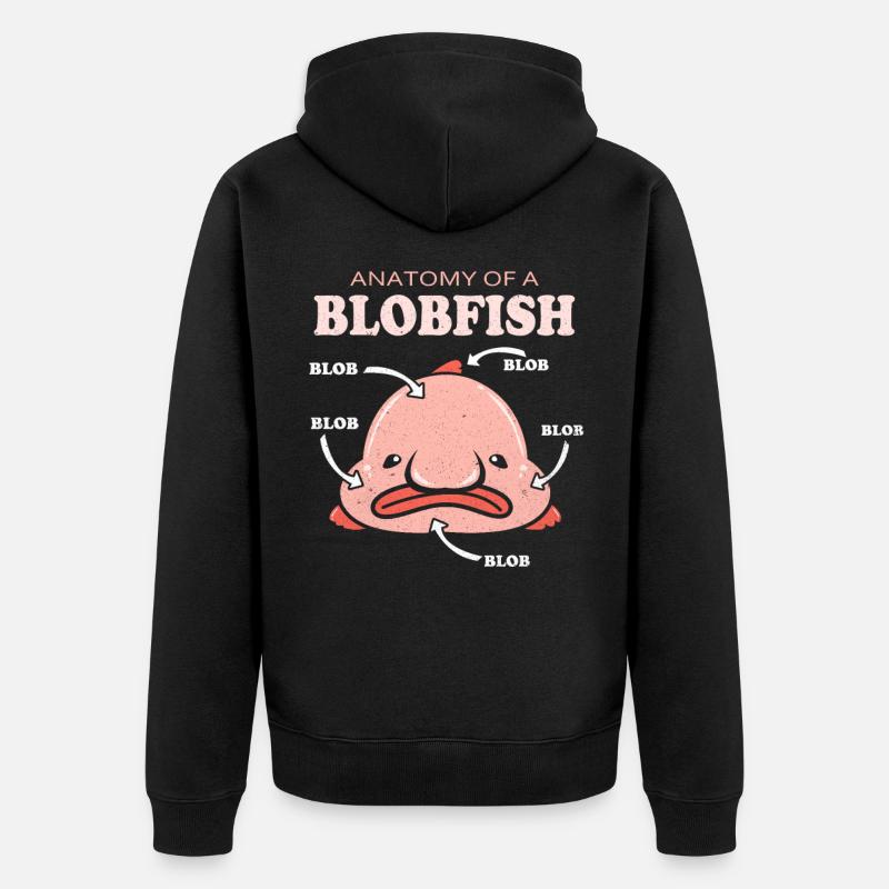 Blobfisch - Unisex Premium Bio Zip Hoodie - Schwarz
