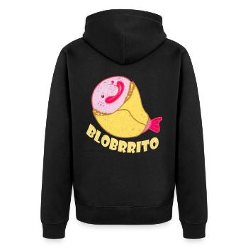 Blobfish - Unisex Premium Organic Zip Hoodie - black - Back - Nico (187cm)