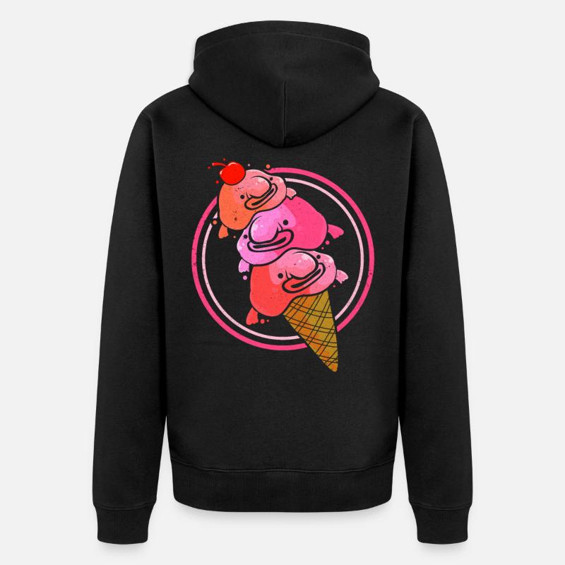 Blobfisch - Unisex Premium Bio Zip Hoodie - Schwarz