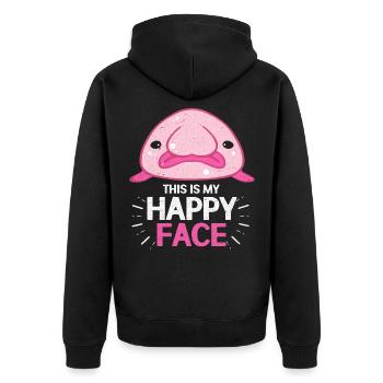 Blobfish - Unisex Premium Organic Zip Hoodie - black - Back - Nico (187cm)