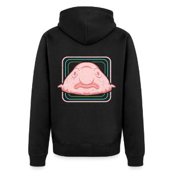 Blobfish - Unisex Premium Organic Zip Hoodie - black - Back - Nico (187cm)