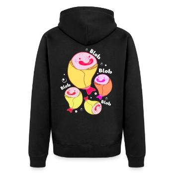 Blobfish Deep Sea Grumpy Introverted Gift - Unisex Premium Organic Zip Hoodie - black - Back - Nico (187cm)