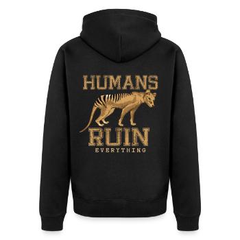 Cadeau de tigre de Tasmanie - Veste à capuche bio Premium Unisexe - noir - Dos - Nico (187cm)