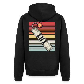TNT Dynamit Retro Lustiges Geschenk - Unisex Premium Bio Zip Hoodie - Schwarz - Hinten - Nico (187cm)
