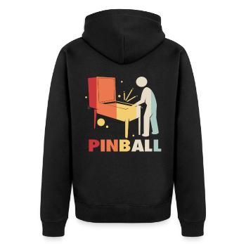 Pinball Pinball Pinball Machine Pinball Lever Game - Unisex Premium Organic Zip Hoodie - black - Back - Nico (187cm)