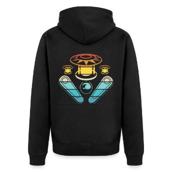 Pinball Pinball Pinball Machine Pinball Lever Game - Unisex Premium Organic Zip Hoodie - black - Back - Nico (187cm)